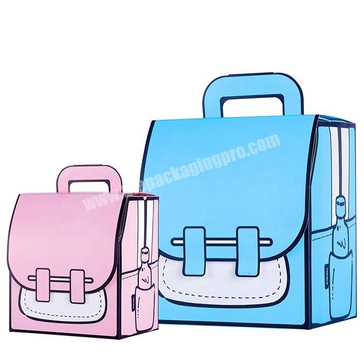 READY TO SHIP ECO snack cute school bags cartoon box gift packaging boxes cartoon gift bags
