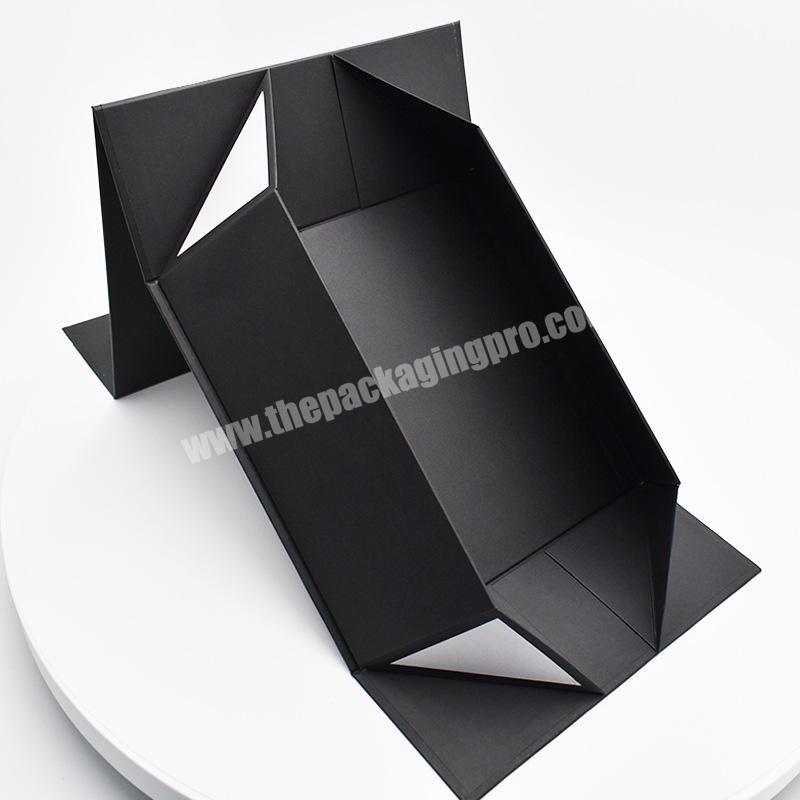 Wholesale RTS In Stock Low MOQ Black Magnetic Folding Gift Cloth Storage Box for Packaging