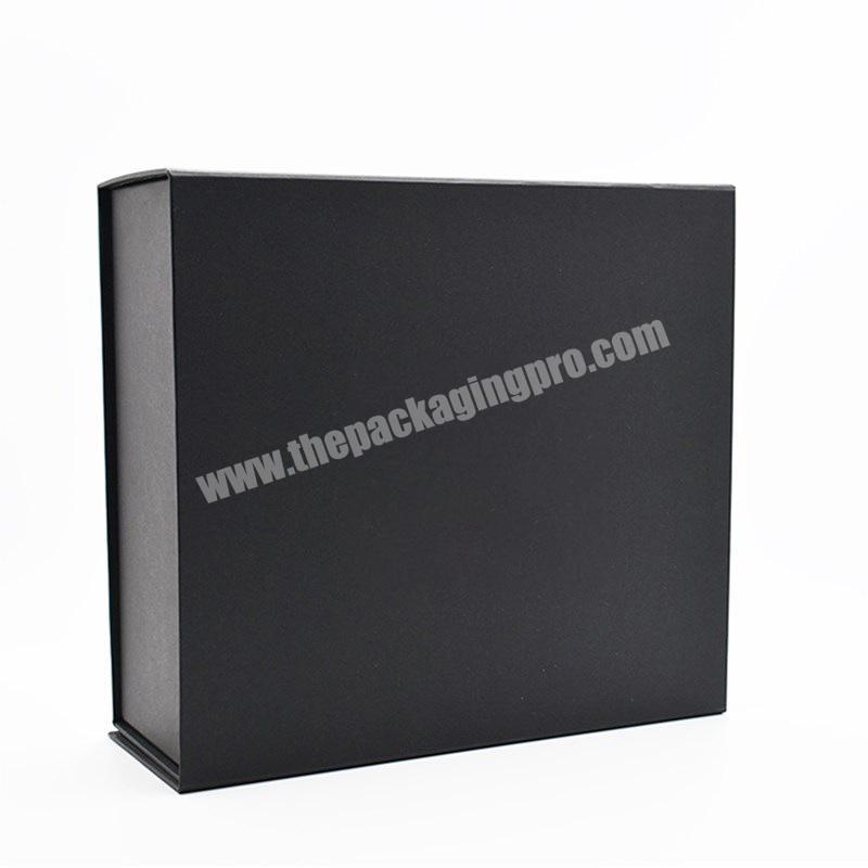 Factory RTS In Stock Low MOQ Black Magnetic Folding Gift Cloth Storage Box for Packaging