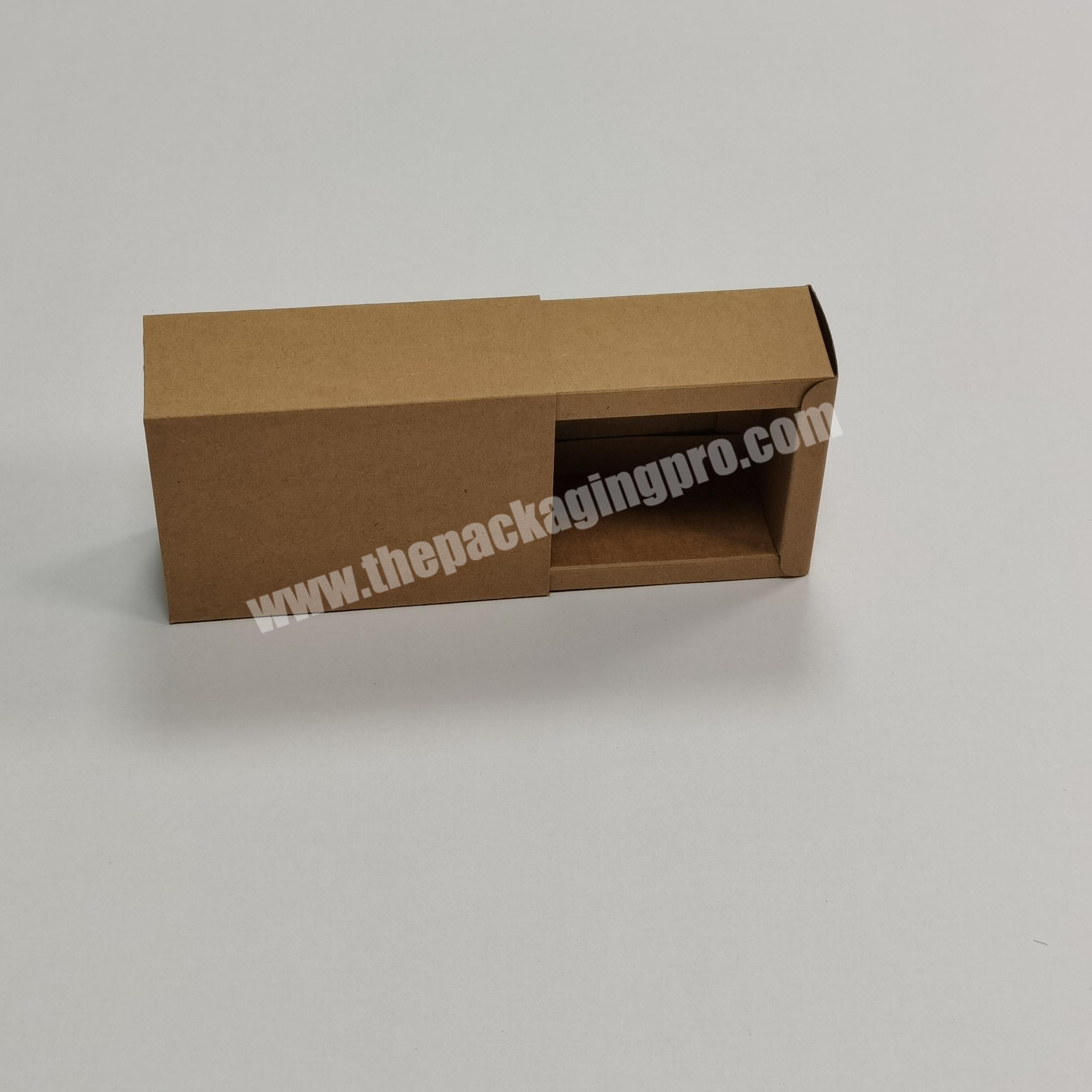 Wholesale Rectangle Small Brown Kraft Boxes Heavy Duty Paper Gift Box with Drawer for Gifts Packaging Socks Jewelry