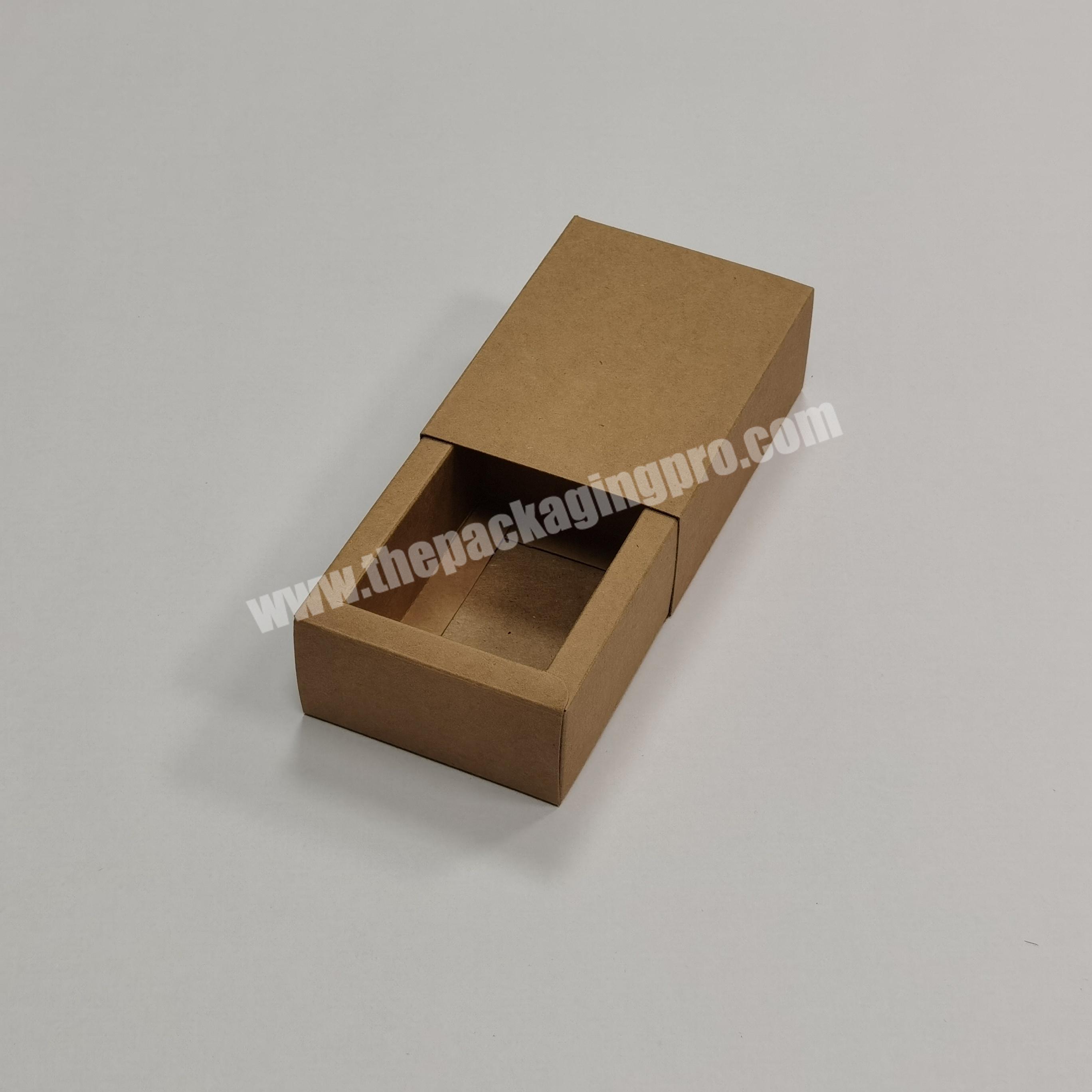 Manufacturer Rectangle Small Brown Kraft Boxes Heavy Duty Paper Gift Box with Drawer for Gifts Packaging Socks Jewelry