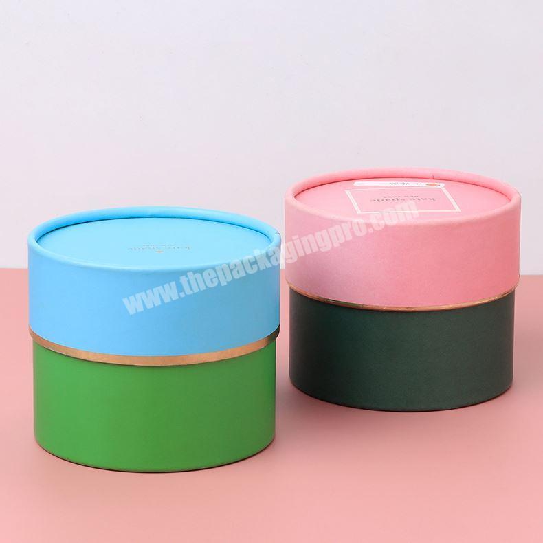 Recyclable Made Natural Custom Full Color Printing Cylinder Shaped Gift Box Paper Tube Container
