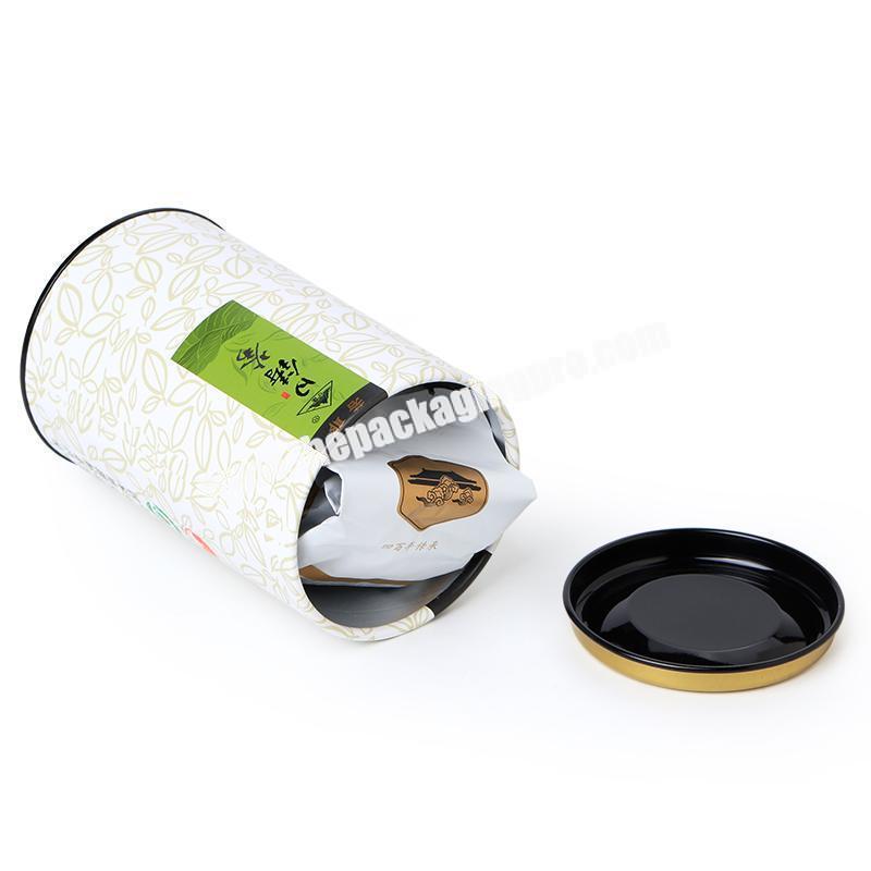 Food Grade Cardboard Cylinder Inner Aluminum Foil Container Round Paper Box For Tea Packaging