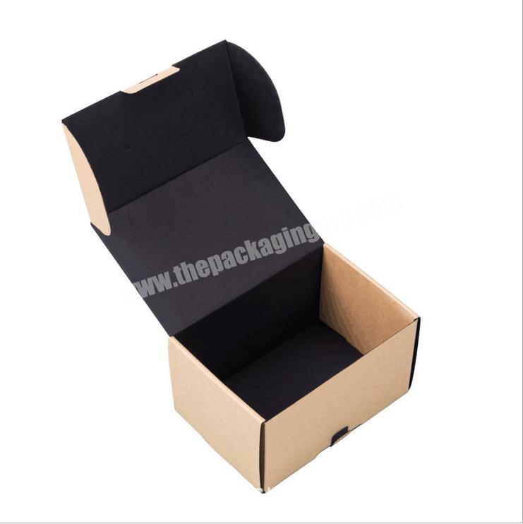 Recycle black kraft foldable e flute corrugated shoe packaging paper cardboard shipping carton mailer gift box Printed