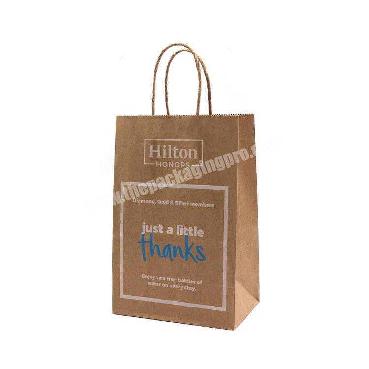 Recycled Custom Kraft Paper Bag Twisted Handle Shopping Carrier Bag With Logo