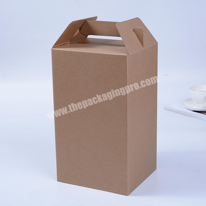 Recycled Custom print Folding brown Kraft Soap e flute Corrugated Packaging Cardboard carton Paper gift bottle Box With Handle