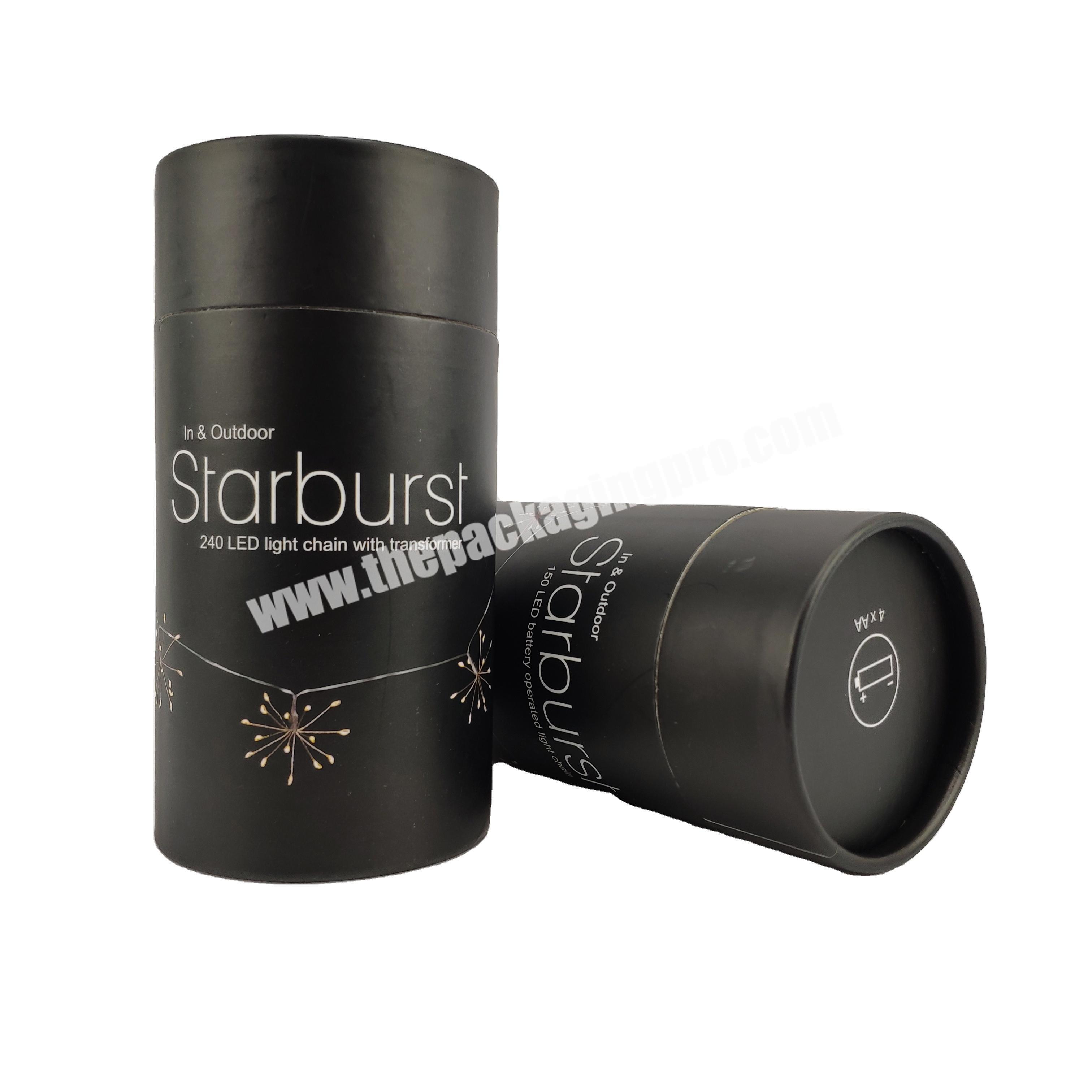 Top quality durable custom plain black paper tube packaging