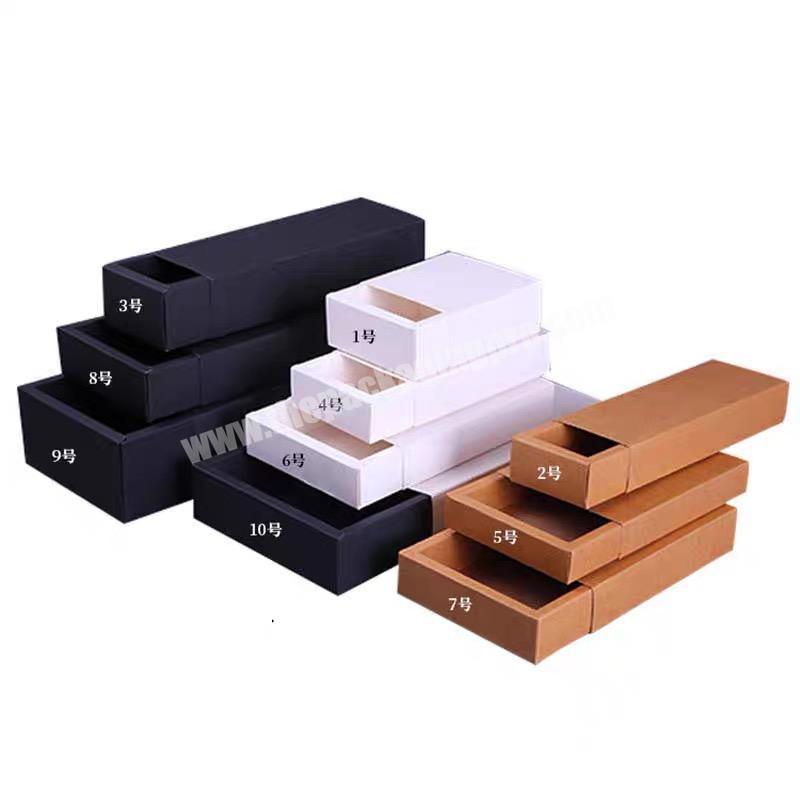 Recycled kraft paper black paper drawer box scented tea packaging socks underwear gift box
