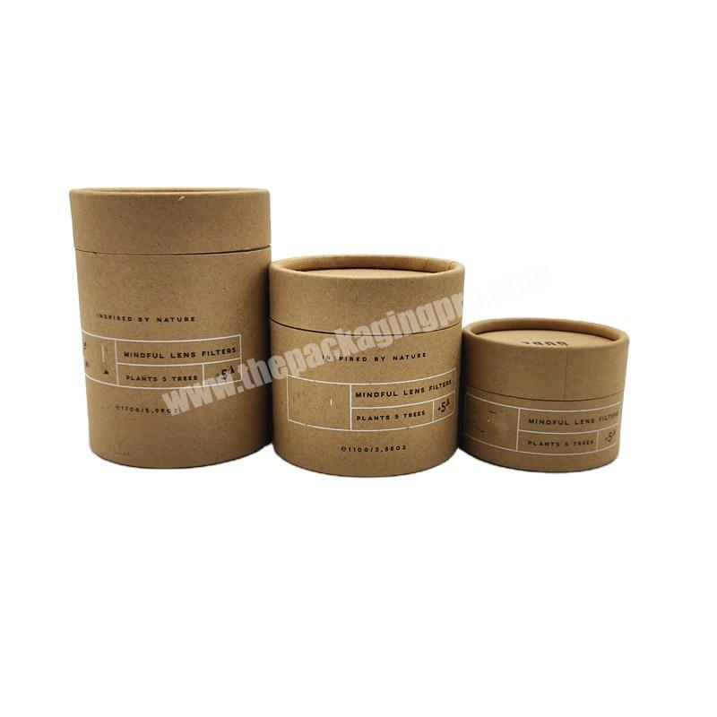 Eco Friendly Logo Printed Custom Made Paper Cardboard Cylinder Kraft Paper Tube Packaging Box