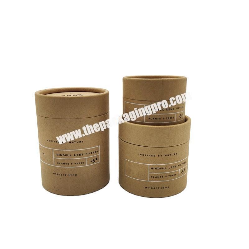Custom Eco Friendly 100% recycled custom paper tube for round gift box cardboard cylindrical packaging box kraft paper core tube