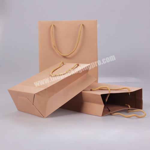 Recycled luxury gift packaging paper bag simple brown kraft paper bag with logo