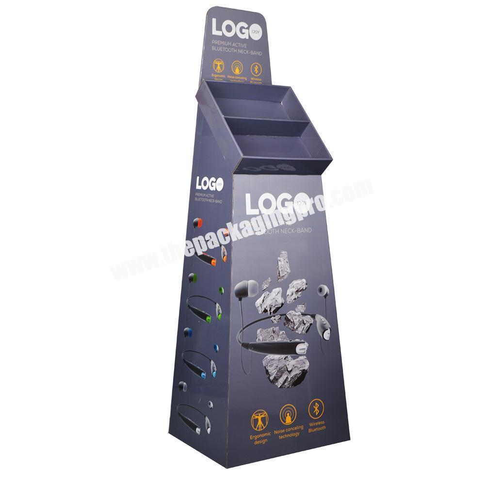 Recycling Corrugated Paper Floor Cardboard  Display Stand For Mobile Phone