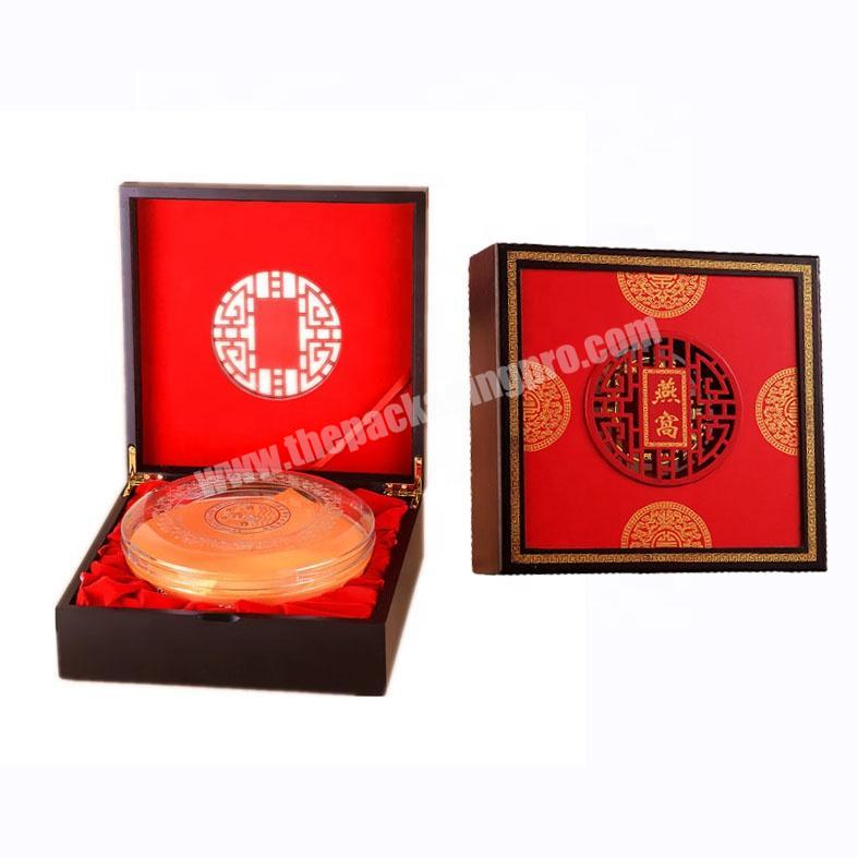 Red Kexin Custom Logo Wooden Holiday Decoration & Gift Natural Wood Color Printing Bird Nest Gift Presentation Packaging Box