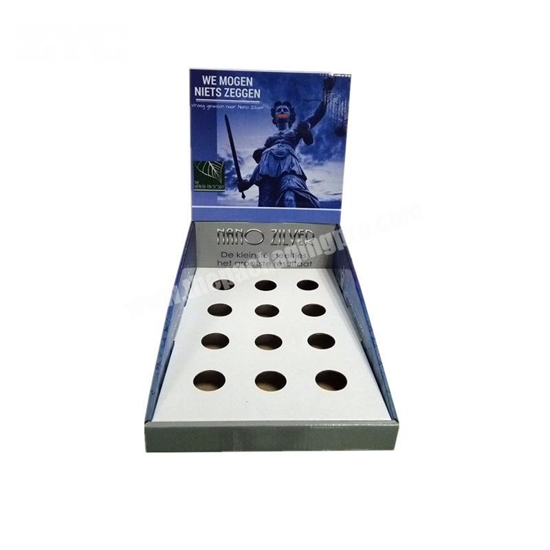 Retail Store POP Cardboard Countertop Display Box with Insert for Liquid Bottle