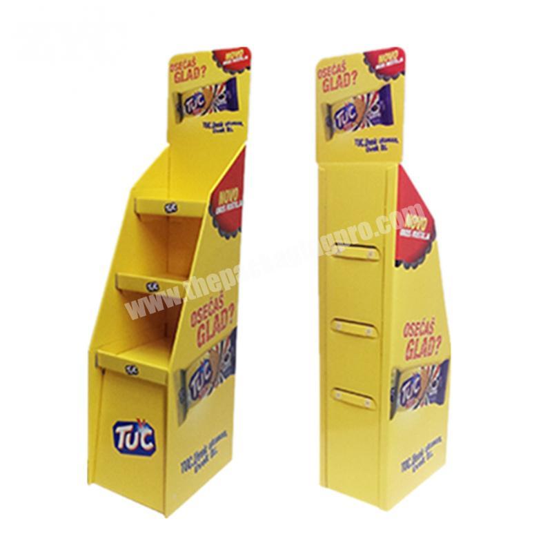 Retail Store Promotional Corrugated Cardboard Shelf Display Stand for Chocolate
