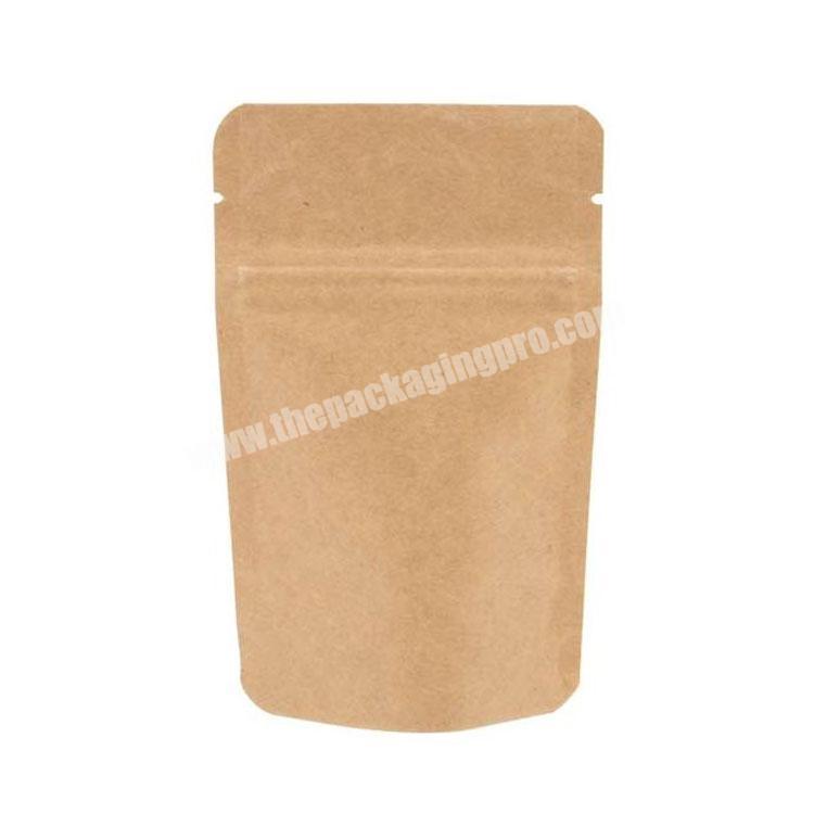 Reusable custom kraft paper packaging stand up pouch bags with zipper