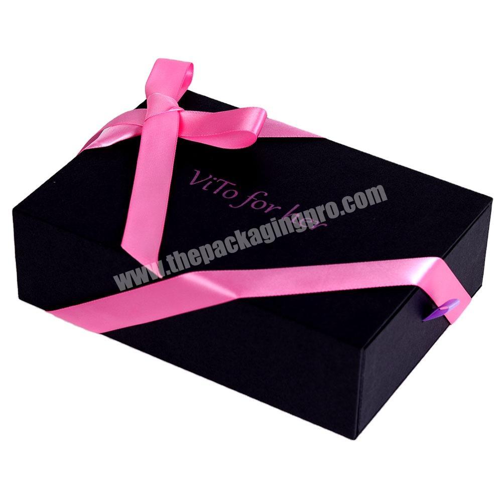 Ribbon Gift Box Exclusive Custom High Quality Fine Bowknot Drawer Pink Packaging Customized Paperboard OEM Brand First Class