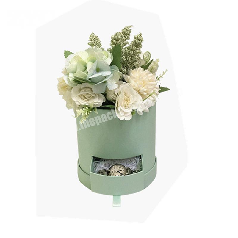 Rigid Small Cardboard Round Box Paper Hat Flower Boxes with Lid and Drawer