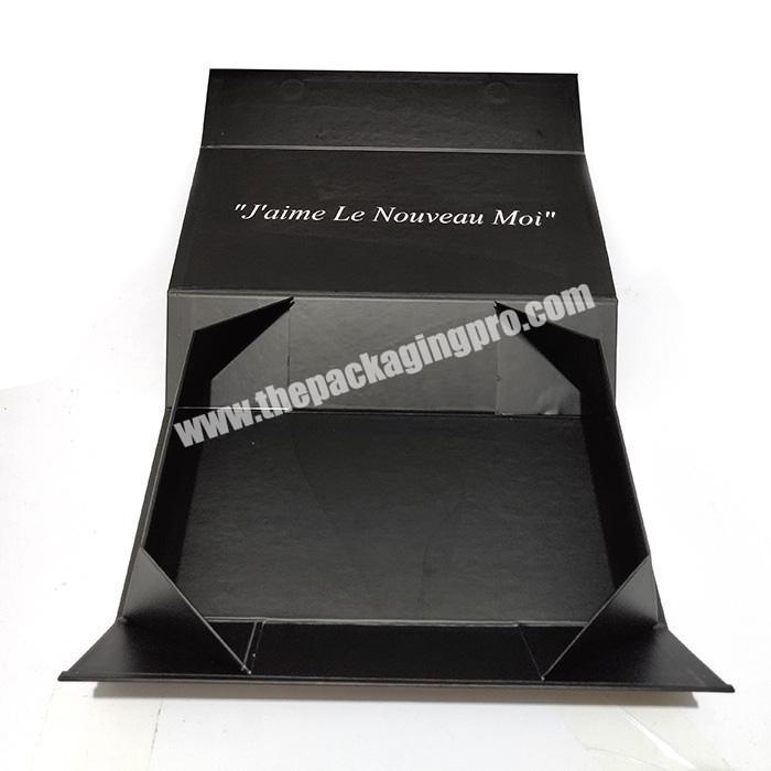 Rigid large custom gift cardboard folding black matte wig magnetic flap luxury packaging box with magnetic closure