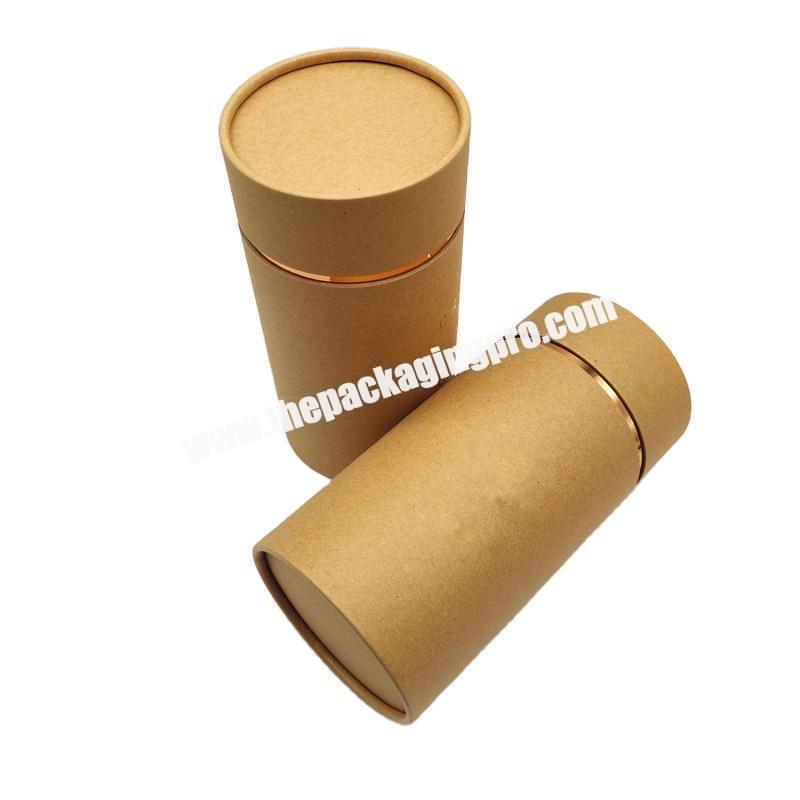 Printed cylinder paper tube canister biodegradable round packaging with paper lid metal for T shirt kraft paper
