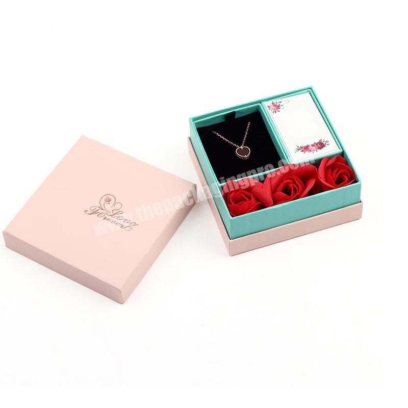 Rose circle velvet cake and flower soap gift box square heart shape gold  bag