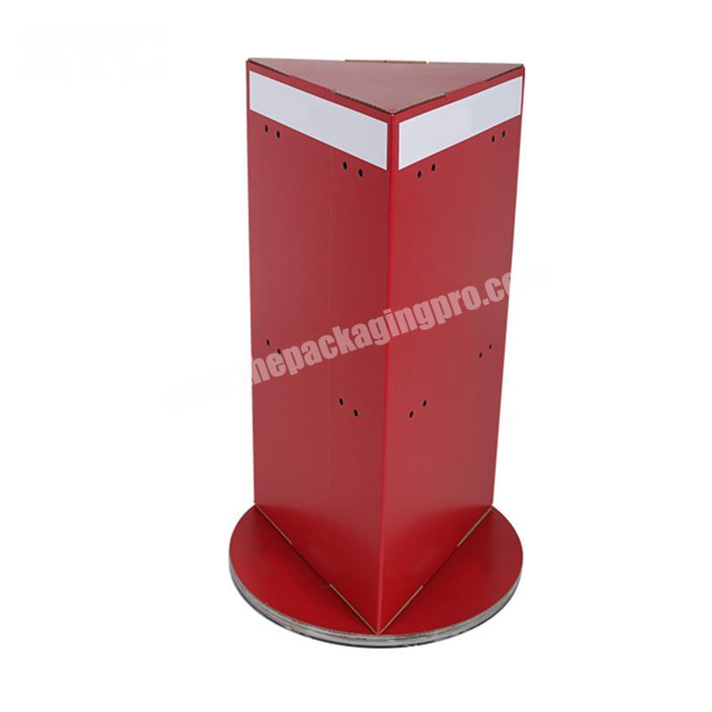 Rotatable Cardboard POP Paper Hooks Counter Display Stand for Retail Store
