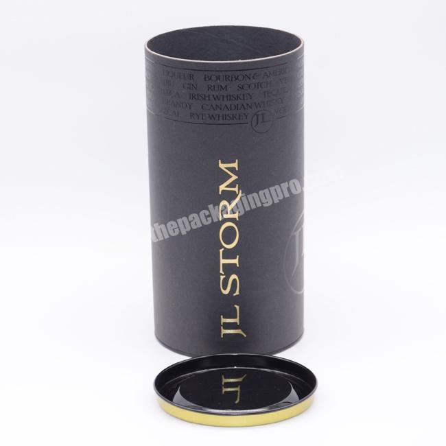 Round Packaging Paper Boxes Biodegradable Metal Lid Paper Tubes Cardboard Tubes For T-shirt Apparel Packaging