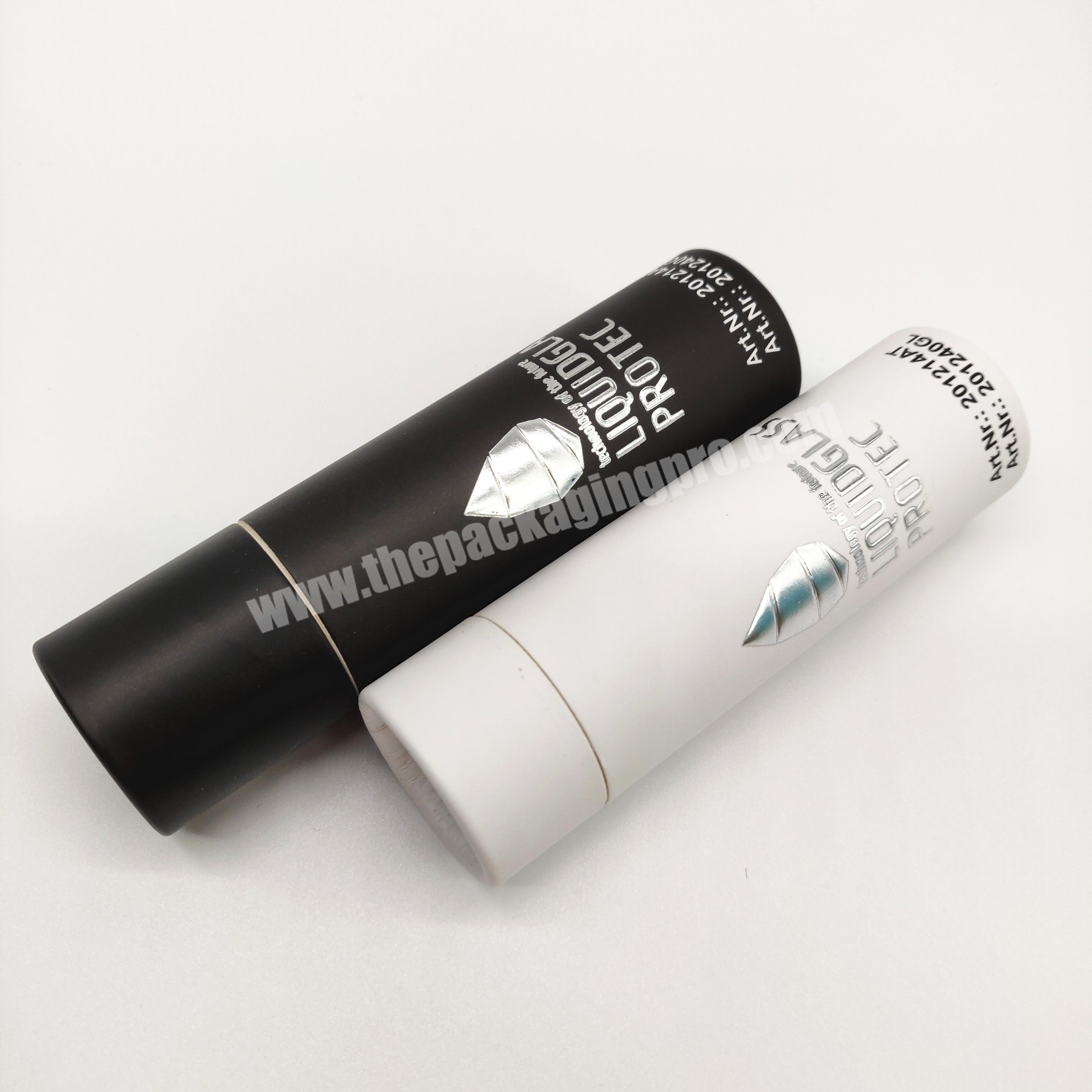 Round shape black paper tube packaging custom paper tube for dropper bottle with printed logo
