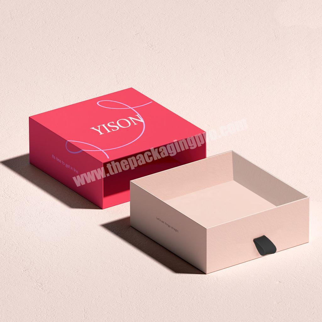 Small Paper Pink Gift Box Packaging Custom Logo