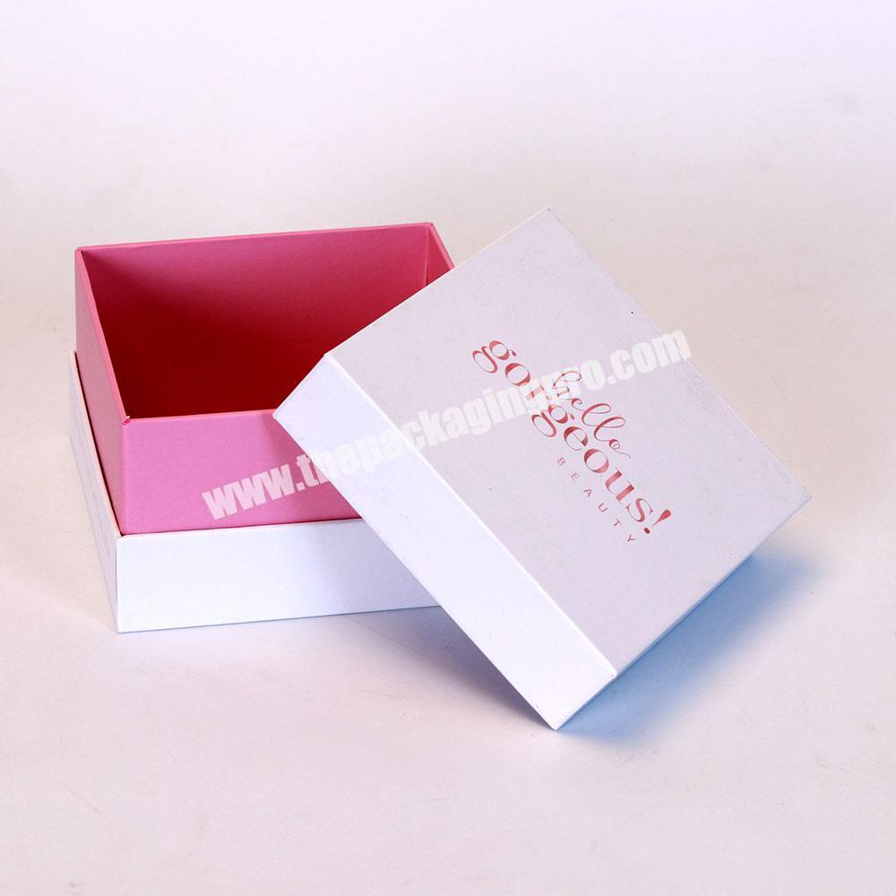 Square corner cardboard lid and base paper jewelry ring box accept custom logo