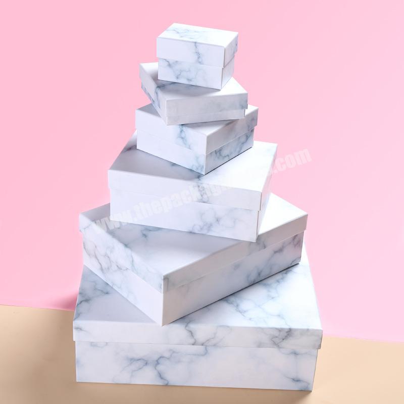 Stock custom high quality marble free size jewelry gift soap packaging paper cardboard rigid wallet box with separate lid