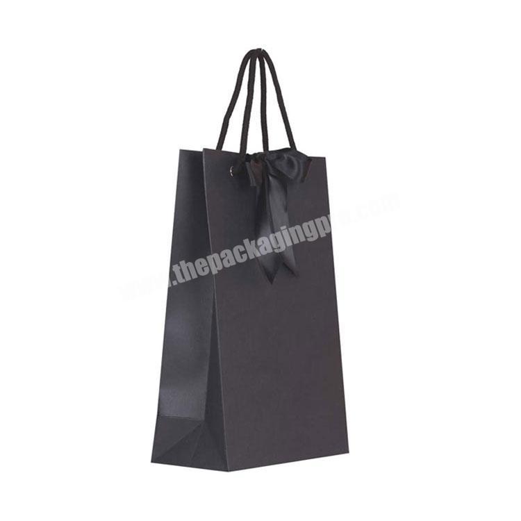 Sturdy durable thick Elegance wedding paper Gift Packaging Bag with Satin Bows Ribbon handle