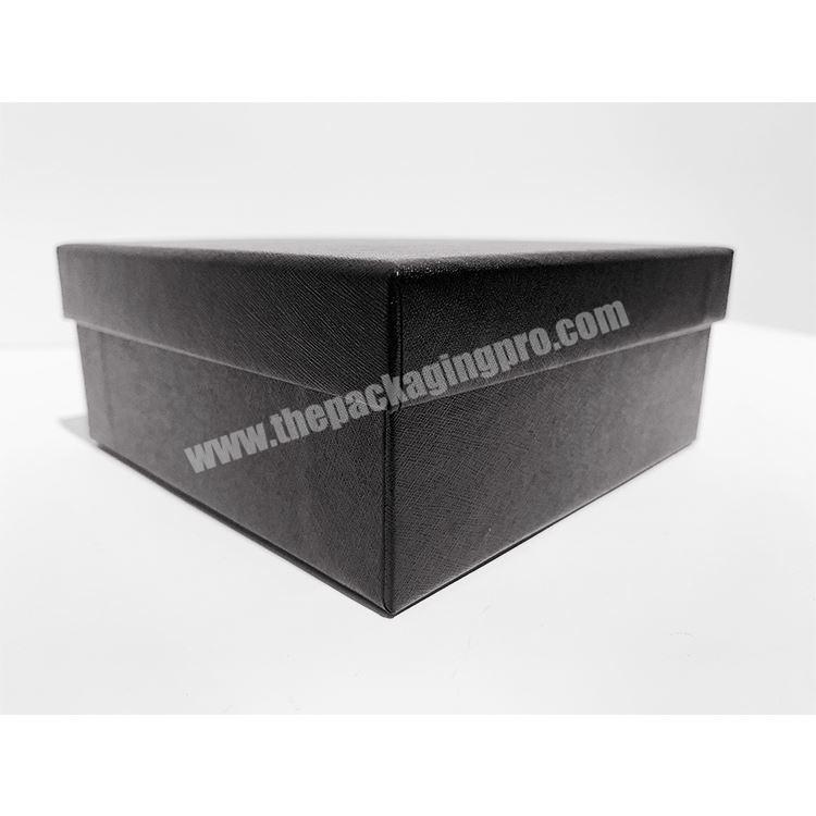 Superior Quality Box Paper Packaging Kraft Paper Jewelry Black Rigid Separated Lid and Bottom Boxes