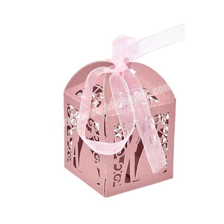 Sweet high grade elegant goodies box nice ribbon candy gift box special romantic wedding paper box