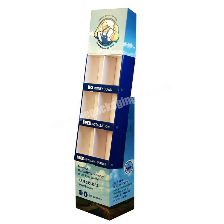Three layers high quality display stand for skin care products eco friendly cardboard display  for women's cosmetics
