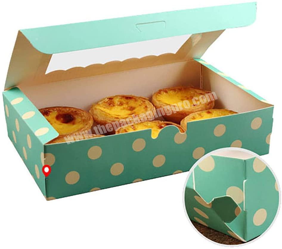 Top Quality Blue Lovely Rectangular Egg Tart Puffs Sweet Packaging Box For Kids Food