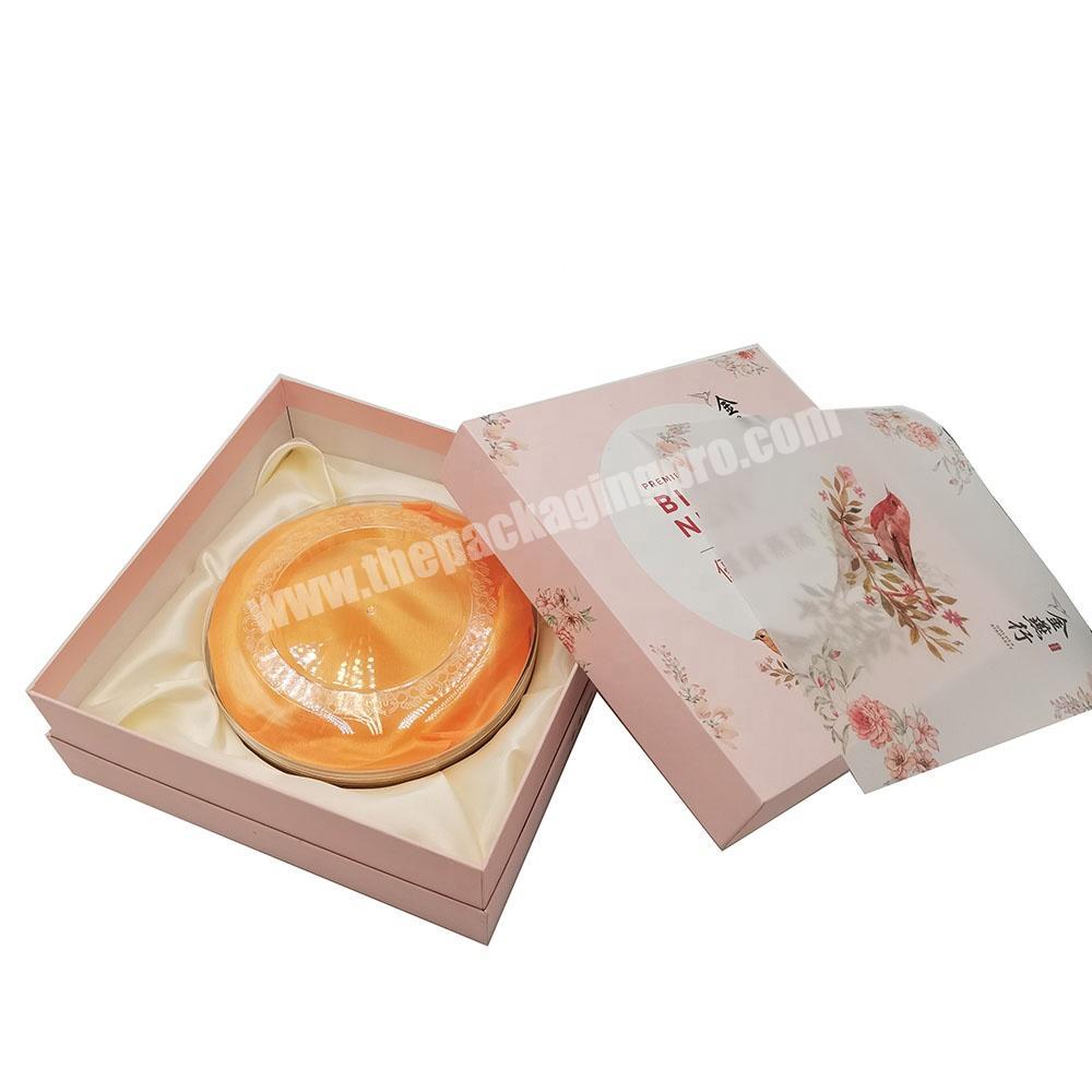 Two pieces pink birdnest packaging boxes bird nest gift box birdnest box with satin lining