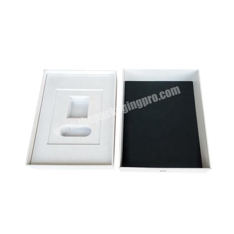 WHOLESALE STORAGE WHITE GIFT PAPER COMPUTER PACKAGING CARDBOARD BOX WITH FOAM INSERT