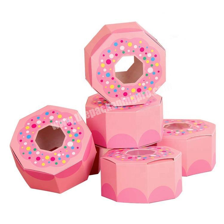 White cardboard paper mini donuts packaging box