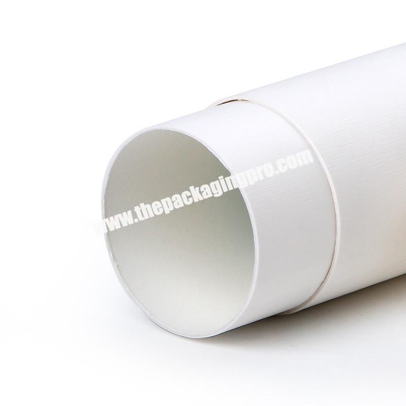 White sample Eco-friendly Paper Tube Box Custom Made Tea  Packaging Cylinder Tube