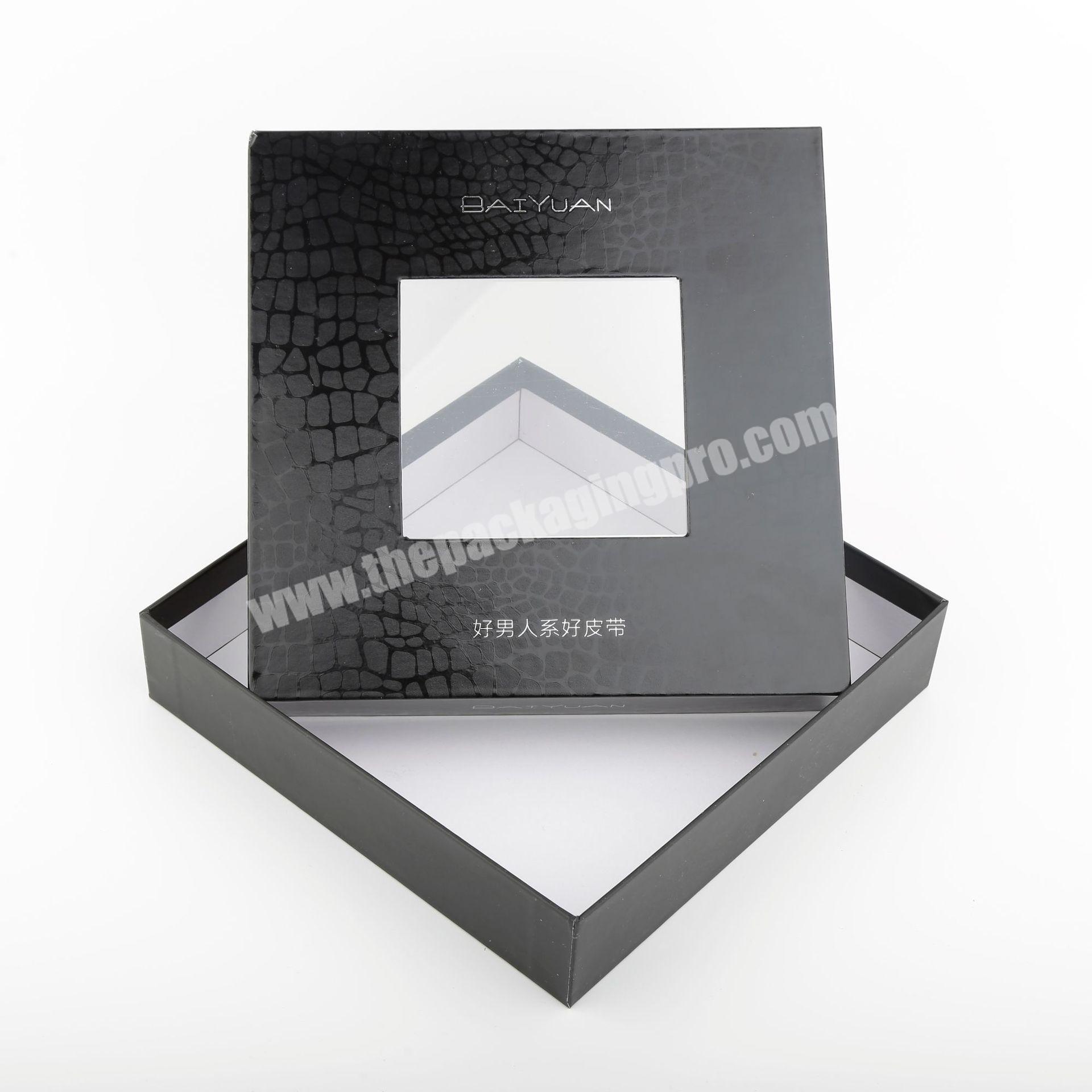 Wholesale Big Size Customized Silver Logo On Top Of The Packing Box PET Clear Plastic Art Paper Boxes Packaging With Base