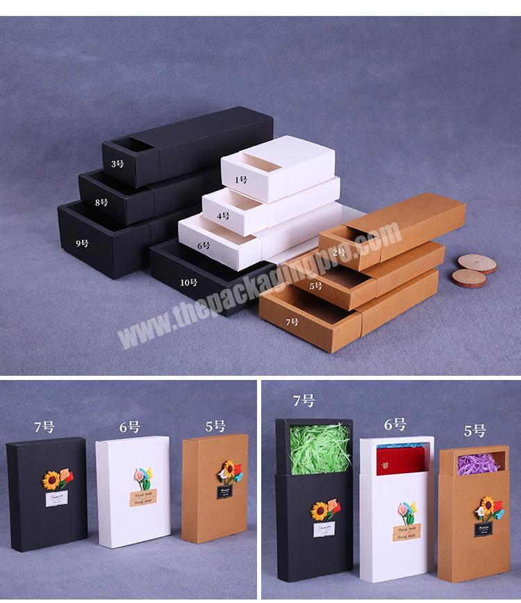 Wholesale Wholesale Cheap In Stock Paper Kraft Folding Square Drawer Box  Low MOQ  Gift Packaging Sliding Boxes
