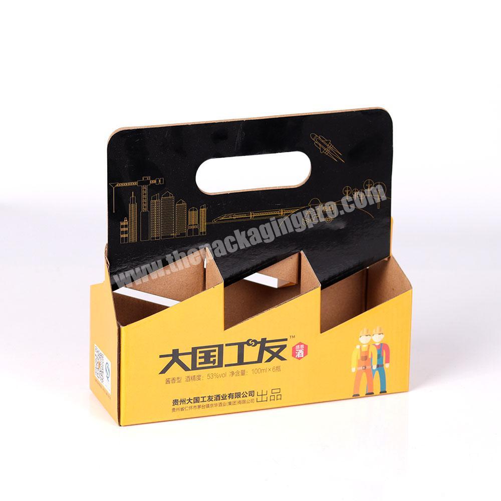 Wholesale Custom CMYK printing High quality Cardboard 6 pack beer carriers packaging manufacture box