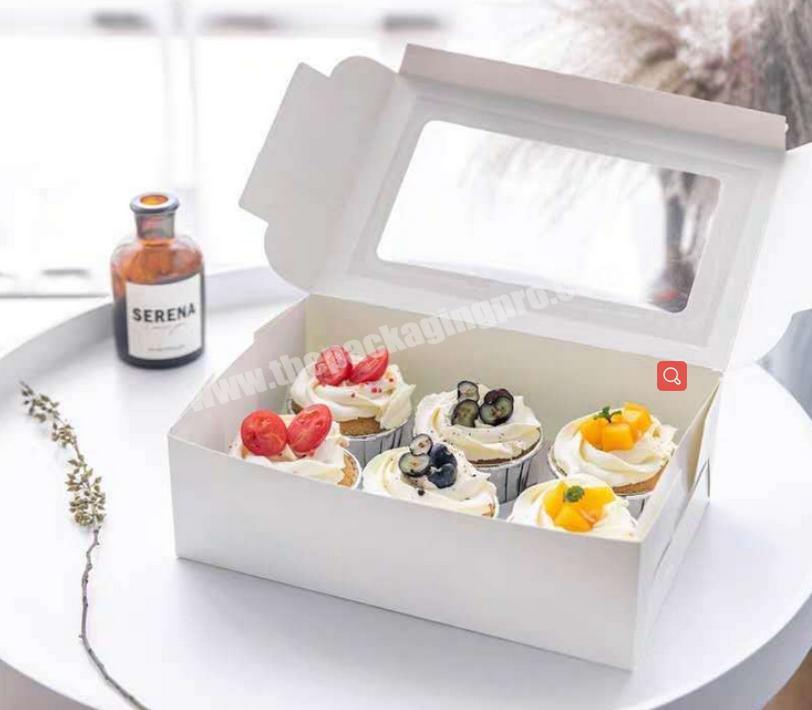Wholesale Custom Kraft Paper Window Clear 2/4/6/ Hole Muffin Cup Cake Cupcake Packaging Boxes