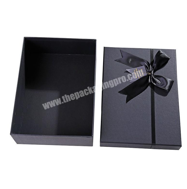 Wholesale Custom LOGO Luxury black cardboard box bow jewelry paper box eco friendly soap gift boxes