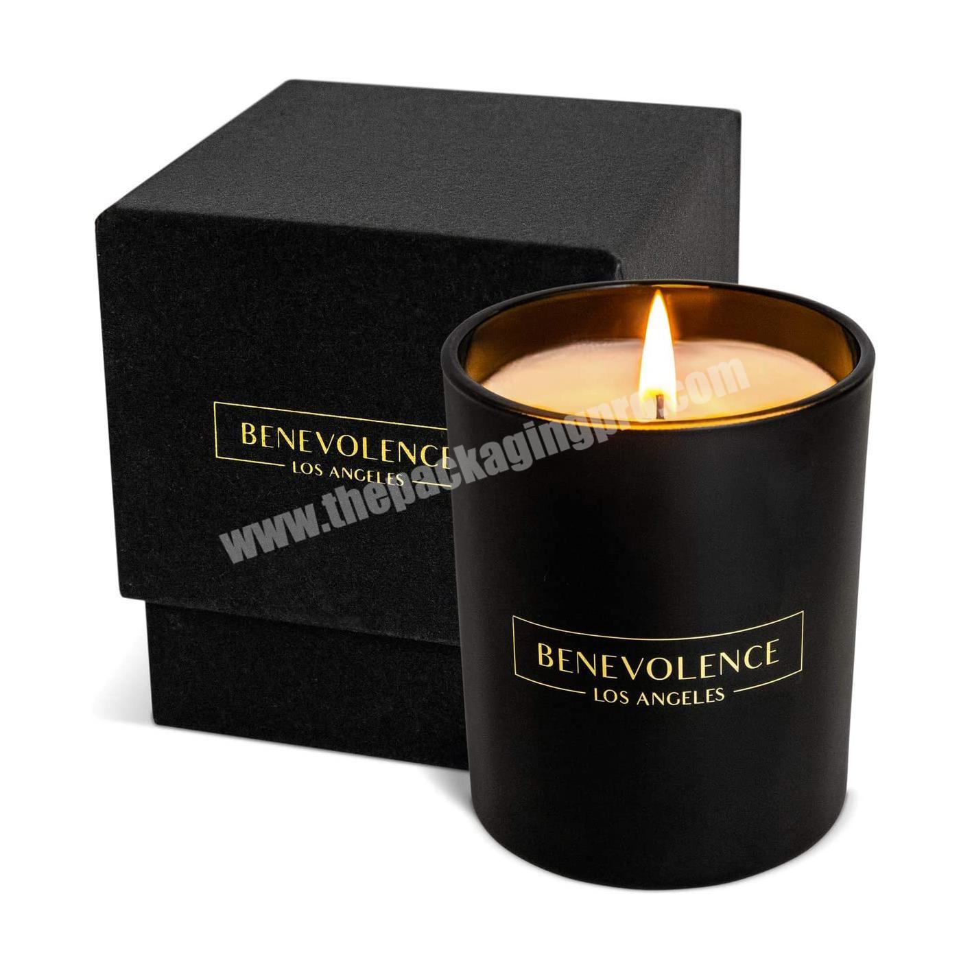 Wholesale Custom Logo Black Box Empty Candle Jar Luxury Candle Gift Box Packaging With Lid