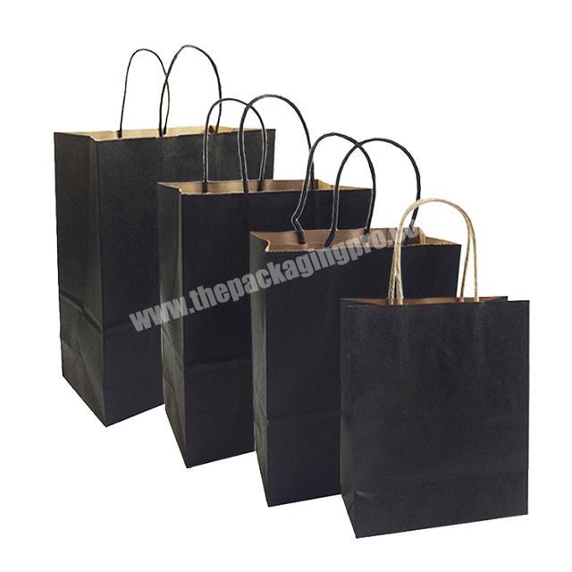 Wholesale Custom Logo Black Kraft Gift Craft Shopping Paper Bag With Your Logo