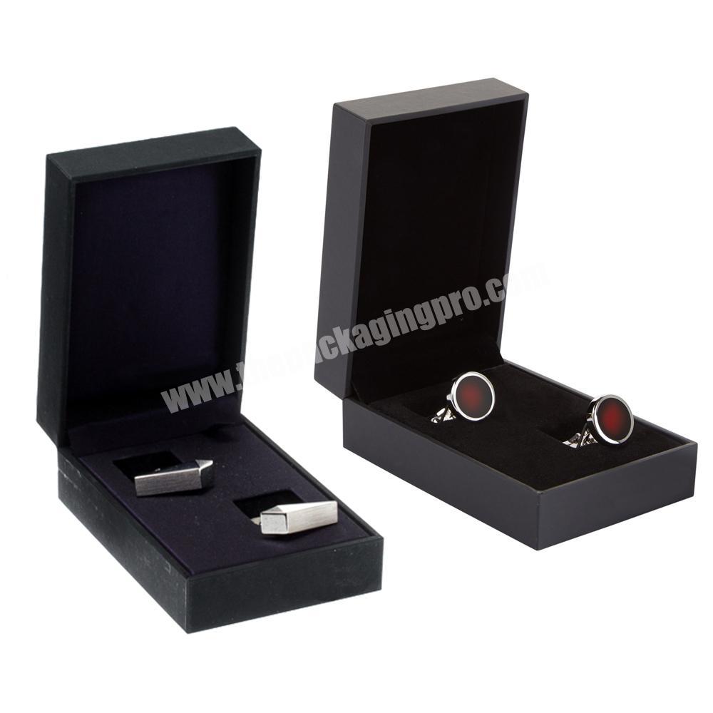 Wholesale Custom Logo Black Paper Gift Set Display Cufflink Packaging Box For Cufflinks