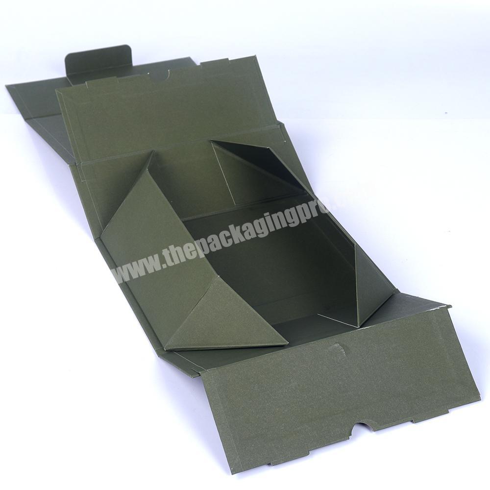 Wholesale Custom Logo Folding Paper Flat Packing Luxury Magnetic Green Gift Box