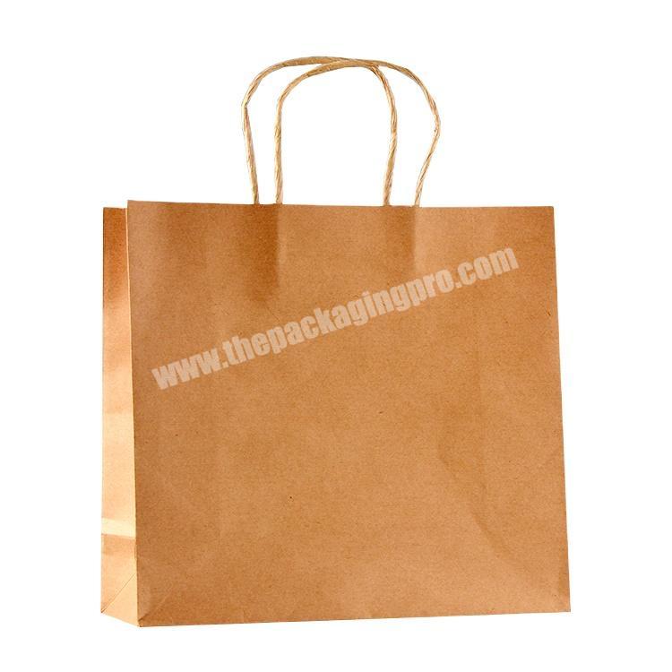 Wholesale Custom Logo Printed resealable Shopping Packaging Paper Bag Brown Kraft Paper Bag With Handles